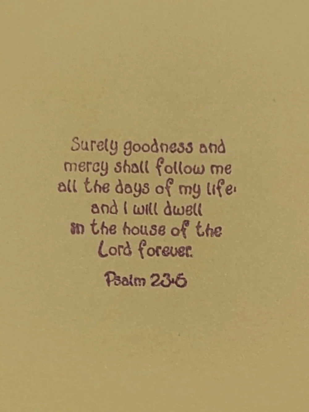 Precious Moments Stampendous Psalm 23:6 Bible Verse Wood Mounted Rubber Stamp